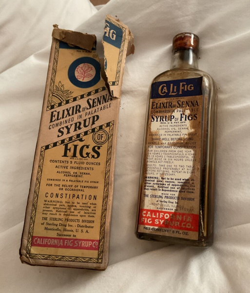 Small Antique Calfig California Fig Syrup Co. Medicine Bottle.