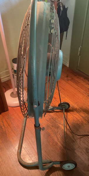 1950s Mid-Century Emerson Electric Seabreeze Roll-About Adjustable 2-Speed Fan