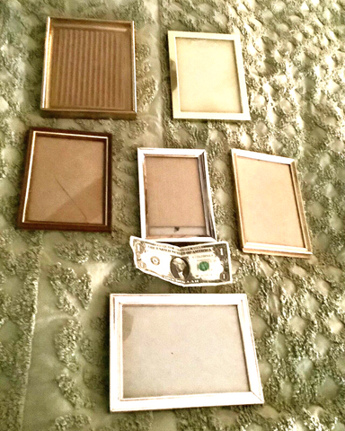 Lot 6 Vtg silver Brass Metal Gold Tone Picture Frames Easel Back 5x7 Bifold