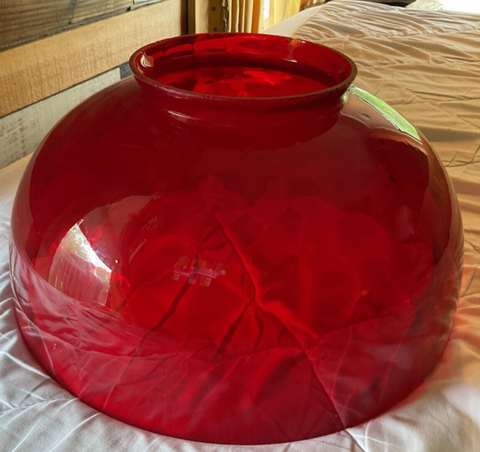 Antique Vintage Ruby red gwtw parlor  Glass Lamp Shade Dot Pattern