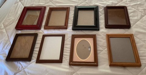 LOT 8 VINTAGE Wood wooden Picture Frames Gallery Wall 5 x7
