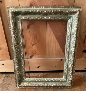 Antique Wood Picture Frame Gold Gilt Leaf Shell Ornate 14.5x12.5 Chippy Gesso