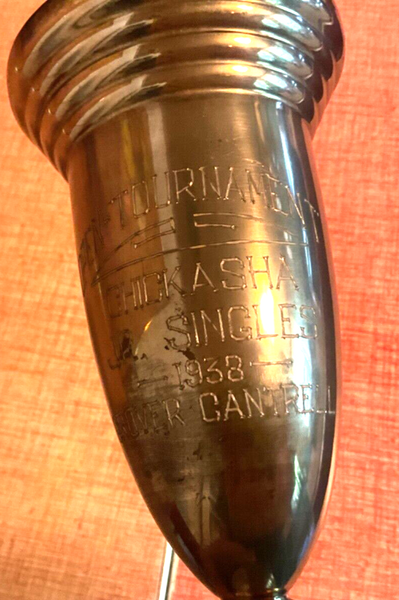 1930s Trophy cup Texas State  Championship junior doubles runner up antique