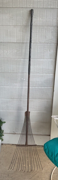 Rustic Antique Primitive Vintage Rustic Rusty Rake Garden Tool good decor or art