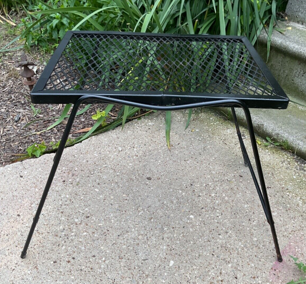 Mid Century Modern Wrought Iron Nesting end side Table Vintage Patio Furniture