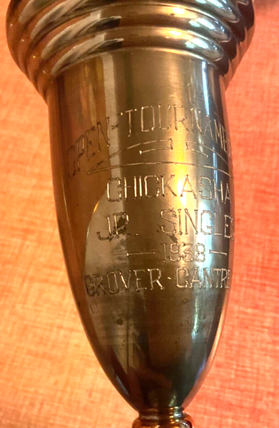 1930s Trophy cup Texas State  Championship junior doubles runner up antique