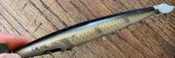 Vintage 1970's Smithwick "DEVIL'S HORSE" Shad color Wood Lure.