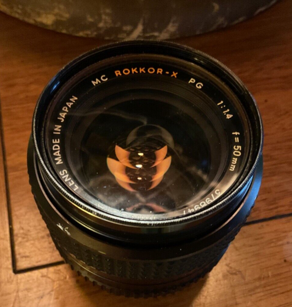 MINOLTA ROKKOR-X PG 50mm f/1.4 LENS FOR MINOLTA SR MOUNT, CAP