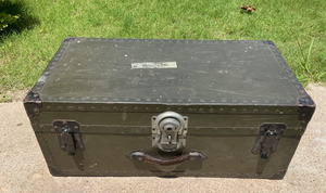 Vtg US Air Force Footlocker w/ Tray Chest metal Trunk Military army