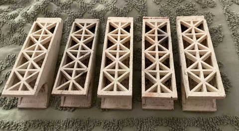 Vtg Lot of 8 Dearborn Radiant gas Heater Ceramic Brick Grate Replacement Inserts