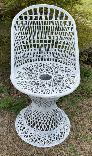 Vtg russell woodard  chair mcm furniture spun fiberglass chair patio lawn modern