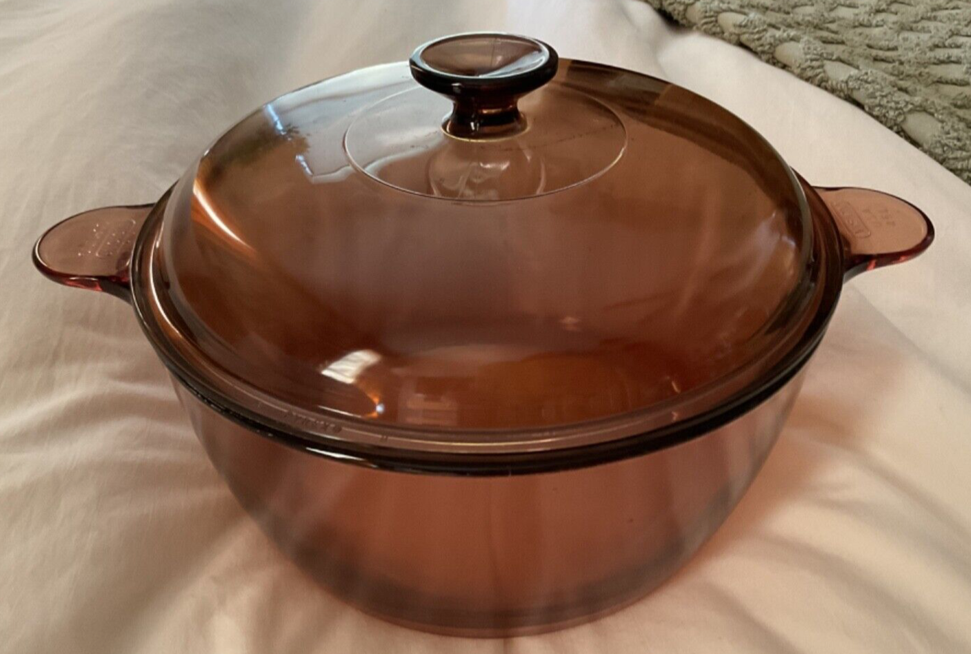 VTG Corning Ware Visions Dutch Oven Stock Pot 4.5 l liter W/lid Amber