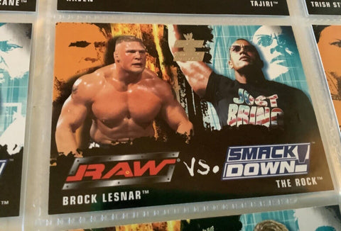 2002 Fleer WWE Raw vs Smack Down Brock Lesnar RC Vs The Ro