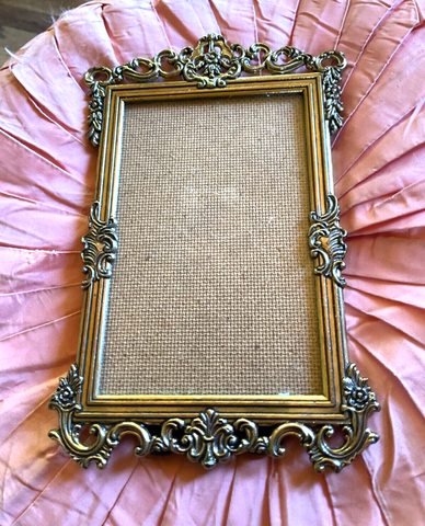 Ornate Brass Picture Frame Made in Italy Photo Hanging Vintage