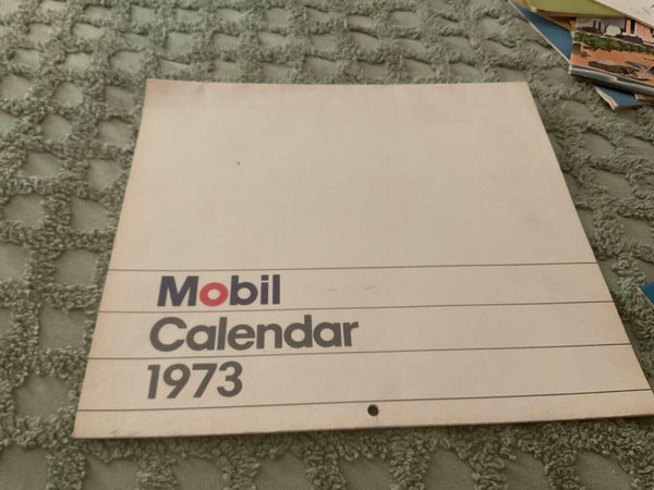 Vtg Original 1973 Mobil Oil  gas advertise company Calendar