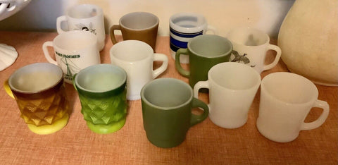 Lot 12 vintage anchor hocking fire king mug  cups