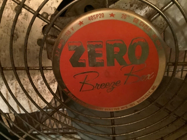 Vintage ZERO MCM STEAMPUNK Box Fan McGraw Electric Bersted 40SP20 WORKING Tested