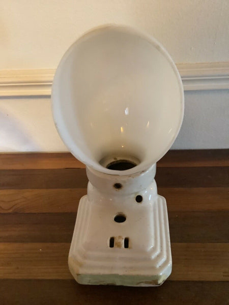 Vintage Porcelain Bathroom Wall Light Fixture Milk Glass Sconce Outlet Art Deco