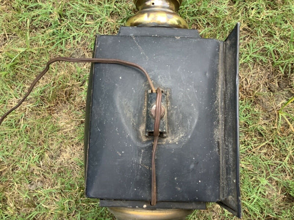 Vintage antique Brass Copper Exterior Outdoor Lantern Light Sconce Lamp  Glass