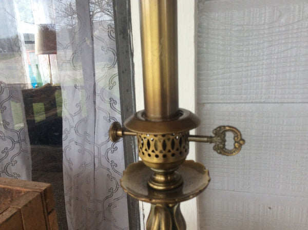 Vintage  Brass Handle Trophy Urn Table  desk Lamp National shade globe
