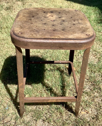 Vintage Industrial Drafting Machinist shop Chair Stool Steel bar stool