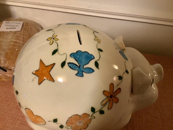 Vintage pottery ceramic piggy Pig Bank retro