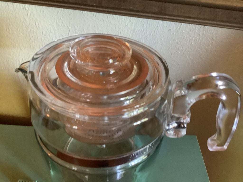 Vintage 9 Cup Stove Top Pyrex Percolator Coffee Maker. 