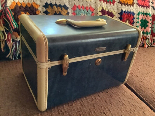 Vtg 1950s Samsonite Schwayder TRAIN CASE Luggage suitcase makeup mid Century mcm