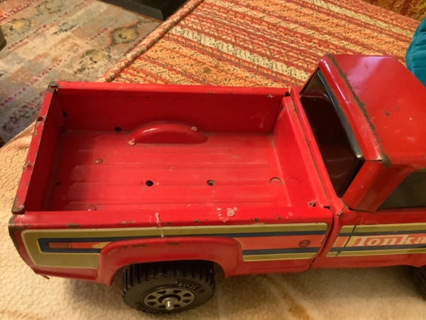 Tonka Pickup Truck Vintage striped red