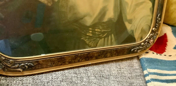 VINTAGE antique  wood gesso gold Wooden Frame framed JESUS CHRIST PRINT PICTURE
