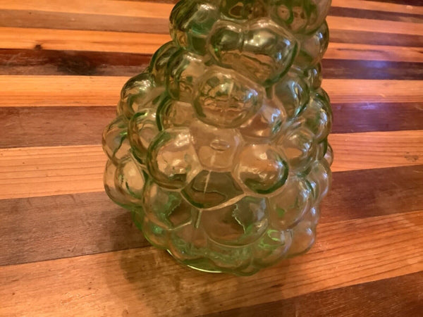 Vintage Art glass Grape Bunch bubble Globe Light Green shade light fixture lamp