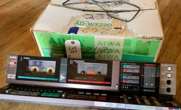 Vtg AIWA AD-WX 220 Stereo Double Cassette Deck with box working rare