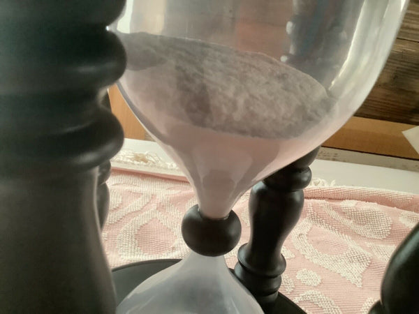 vintage large hour glass hourglass sand timer wood gothic mid century