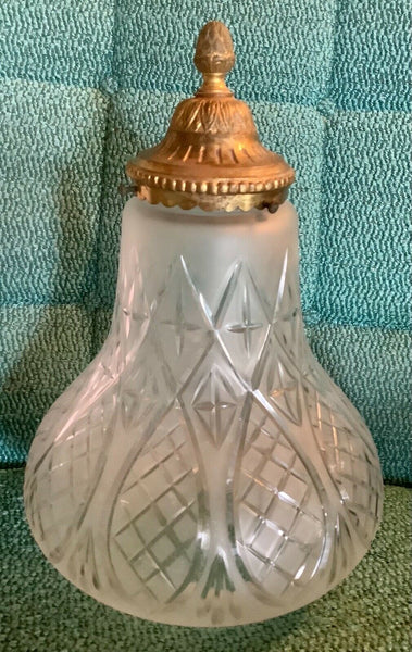 Vintage Antique Art Deco Lamp Light Fixture Shade globe Art frosted etched