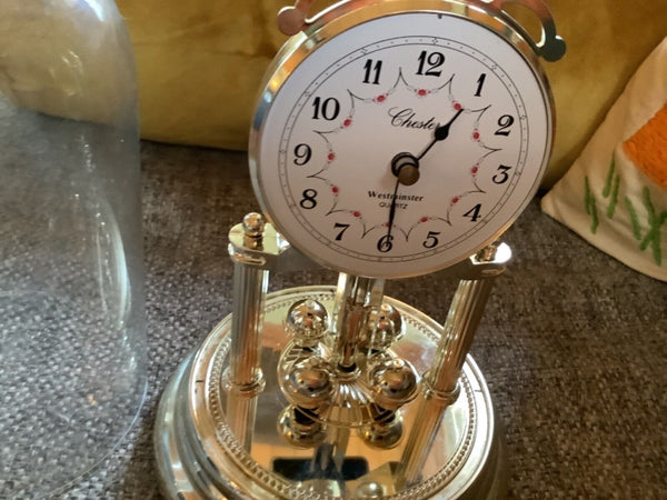 Vintage Westminster Chime Glass Domed Quartz Anniversary Clock