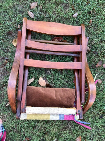 Vintage Antique Wood Wooden Folding Stagecoach Chair Seat rare