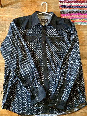 Brad Paisley Men's Moonshine Spirit Western Snap Button Shirt Size XXL Slim fit
