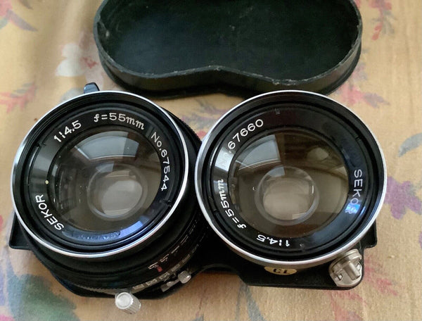 MMiya Sekor f=55mm 1:4.5 TLR Lens Japan with case no. 67660