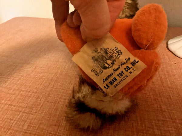 Vintage La Mar Toy Brooklyn Stuffed Dog Animal Hang Tag LaMar