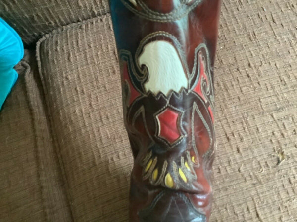 Vintage Eagle Cowboy Boots Circa 60’s 70’s Sz 7D USA Texas Made - Inlay