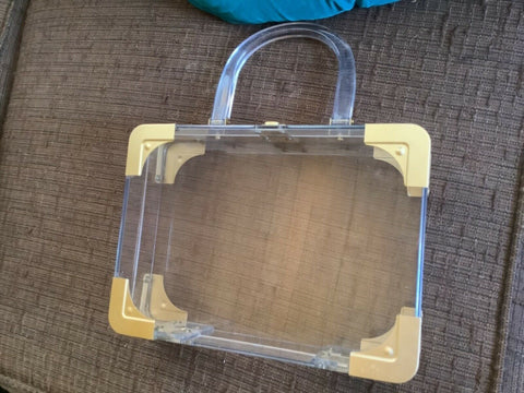 Vintage  Clear Acrylic Lucite Clutch box purse handbag