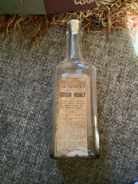 Antique 1900's Dr. Fenner’s  Bottle Cough Cold Syrup  S.c. Wells & CO.