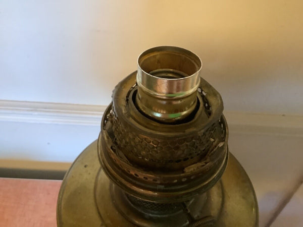 Vtg Aladdin Model #12 Brass Oil Table Lamp Kerosene Parlor Lantern Light