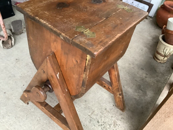 Vintage Mill Wheat Grain Grinder Flour Mill box wood wooden primitive