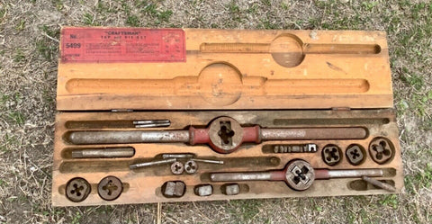 Vintage Craftsman No 5499 Tap and Die Set Original Wood Case & Label Tool Set