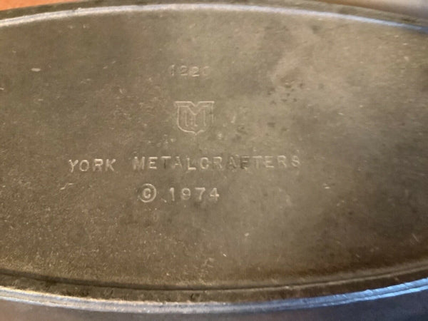 . Vintage York Metalcrafters Pewter Two Handled Casserole Dish/Lid pot pan USA