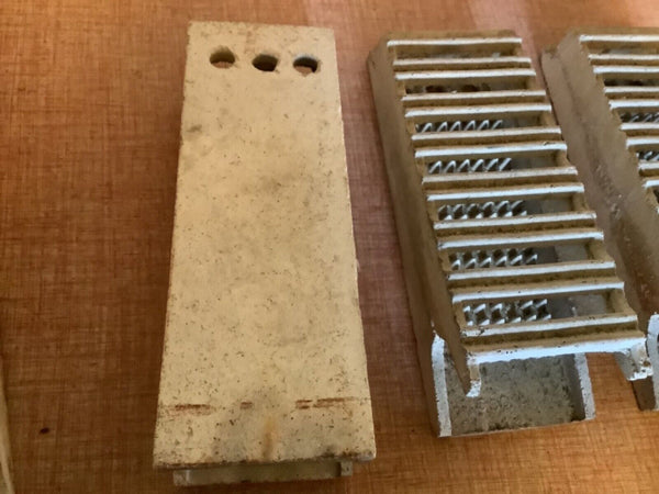 Vintage  Radiant Ceramic  gas Heater Grate Insert Bricks Lot Of 3