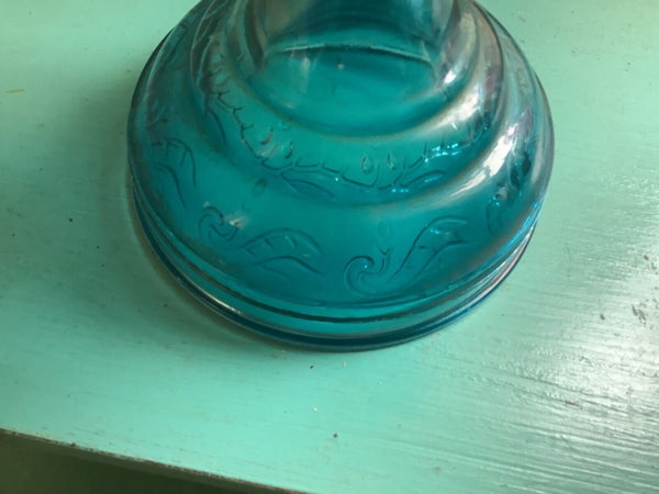 Vintage antique blue Eagle Kerosene Eagle Burner Oil Lamp Lantern Glass chimney