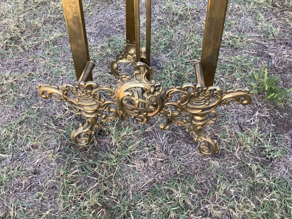 Vtg Brass Tall floor Easel Ornate Rococo Picture Frame Photo Display art Stand