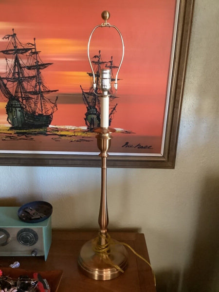 RALPH LAUREN Darien Candlestick Buffet Brass Gold Tone Table Lamp